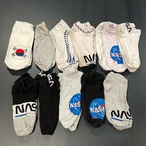 Kids NASA sock bundle of 11. Size 6-8.